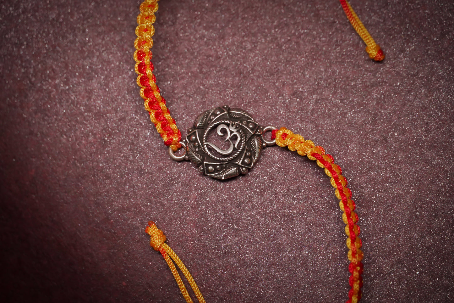 OXIDISED OM SILVER RAKHI