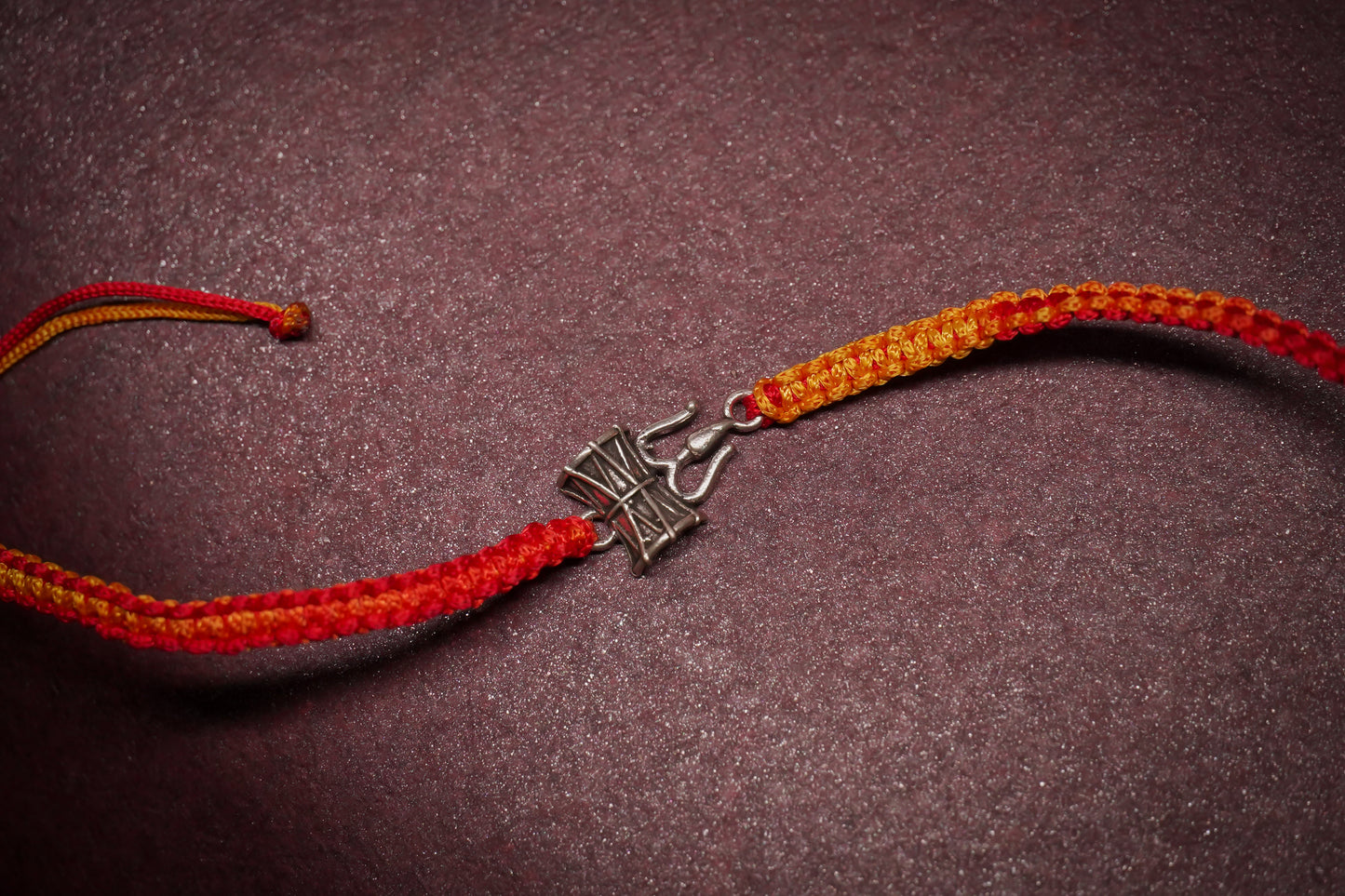 OXIDISED TRISHUL DAMRU SILVER RAKHI