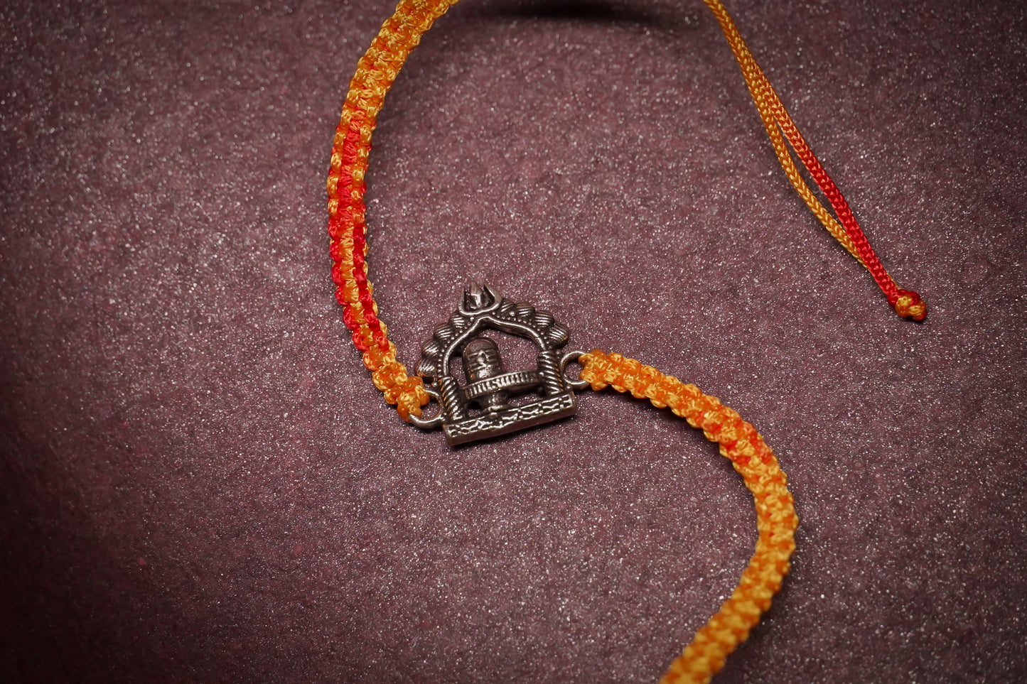 OXIDISED SHIVLINGA SILVER RAKHI