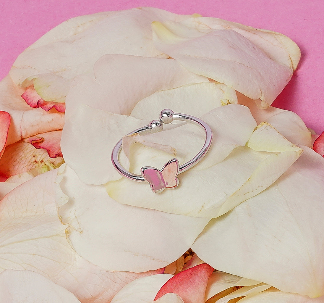 MINIMALIST BUTTERFLY SILVER RING