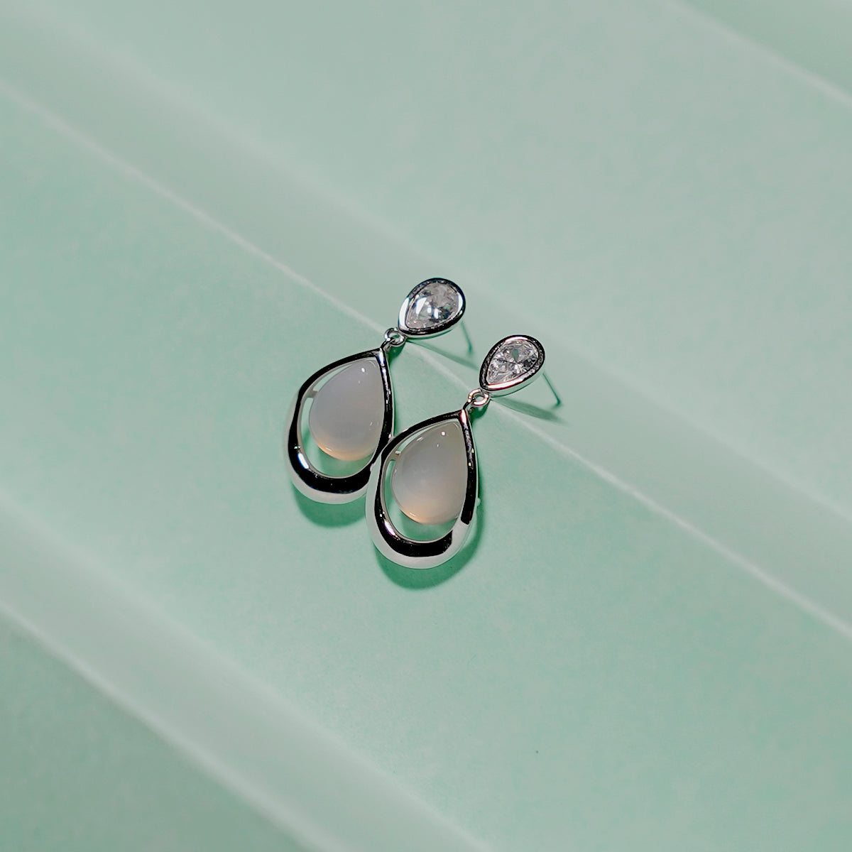 Hanging Charm Silver Earrings