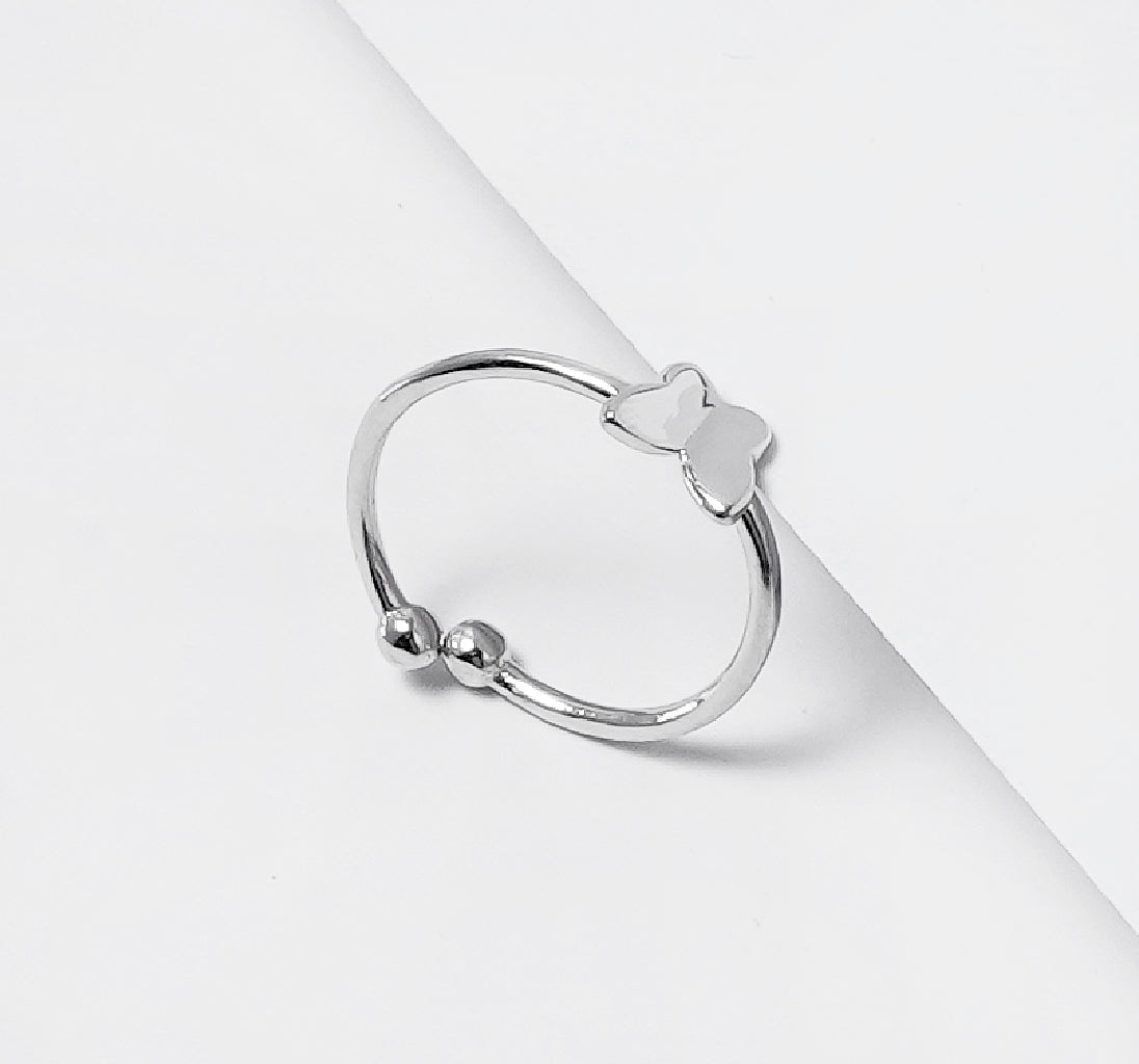 MINIMALIST BUTTERFLY SILVER RING