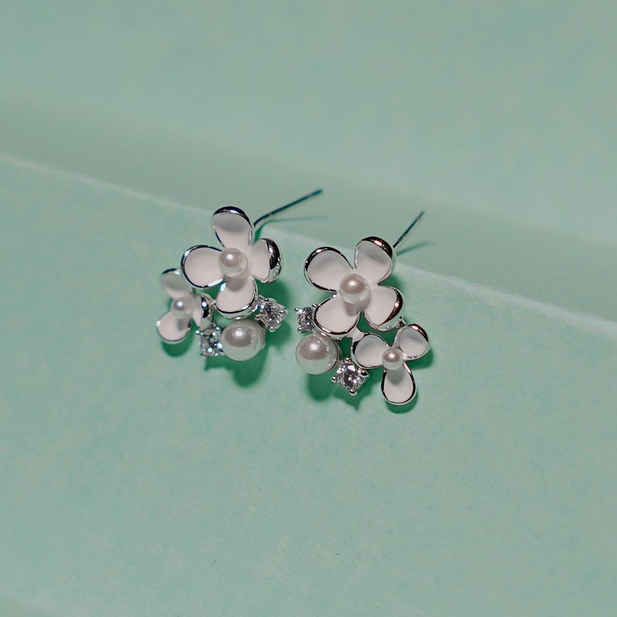 Petals of Pearl Silver Earrings