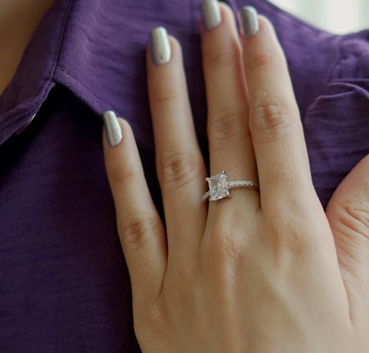 RICH RECTANGLE SILVER RING