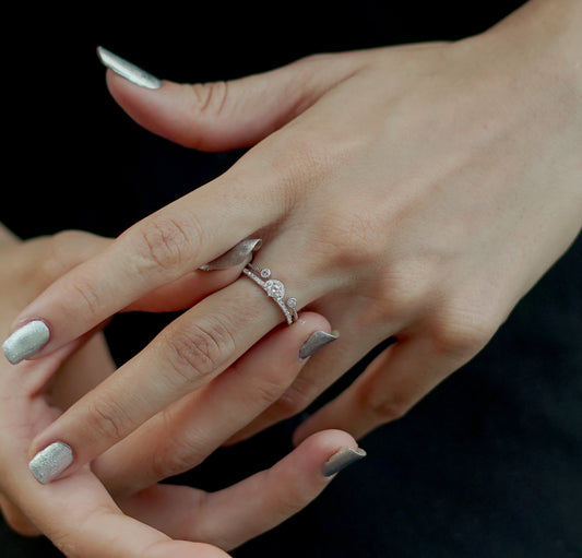 STARLIGHT SOLITAIRE SILVER RING