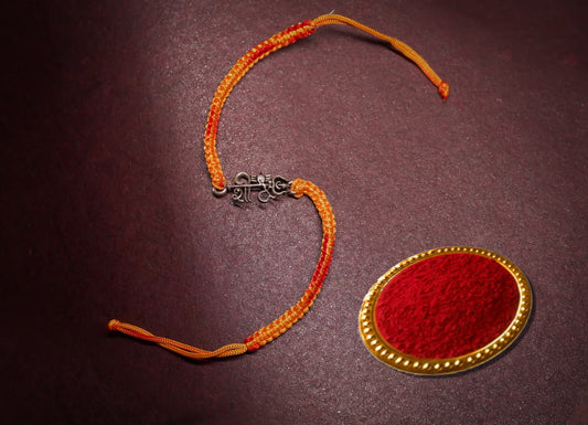 OXIDISED SHIV SILVER RAKHI