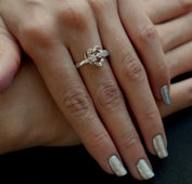 BOLD HEARTED SILVER RING