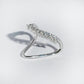 DOUBLE LAYERED V SHAPE SILVER RING