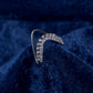 DOUBLE LAYERED V SHAPE SILVER RING