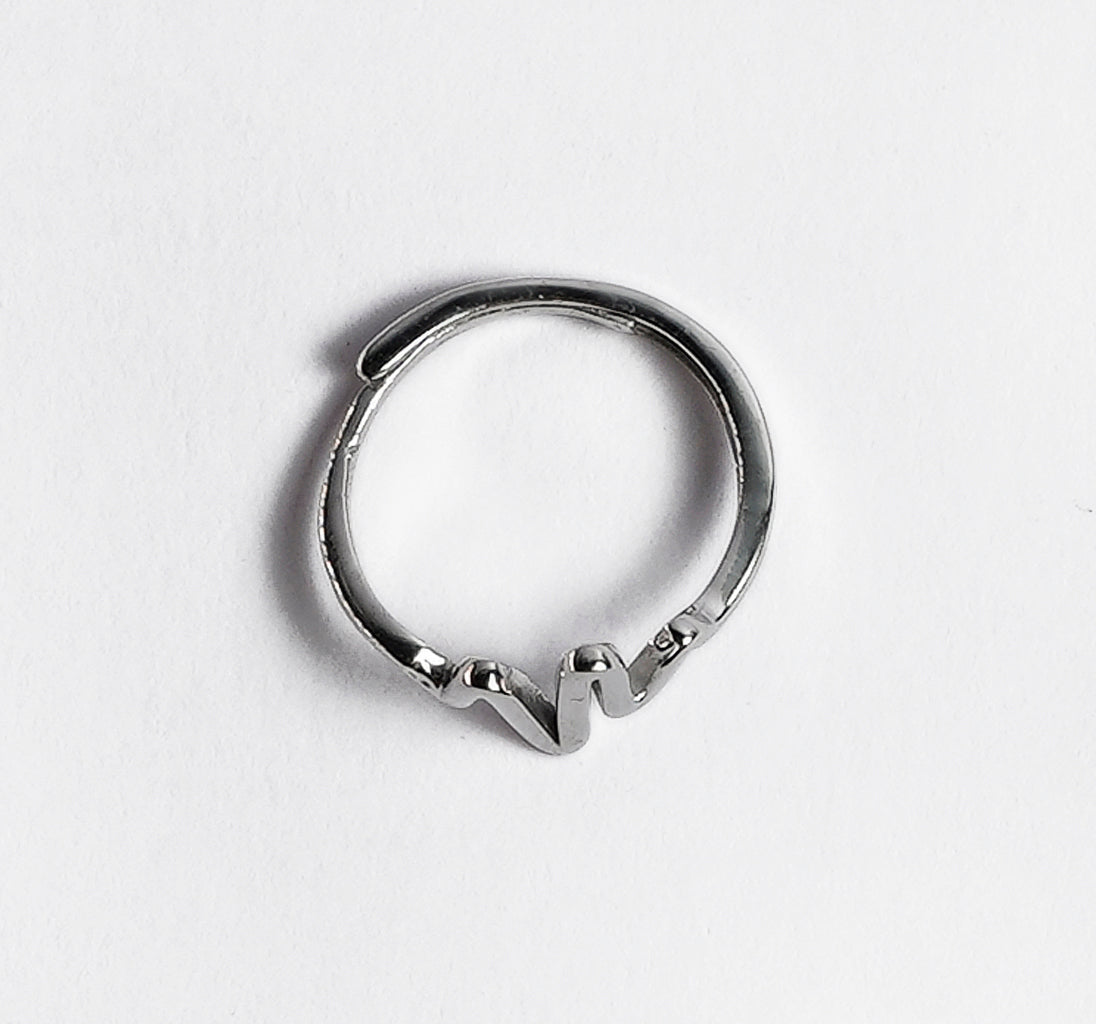 HEART BEAT SILVER RING