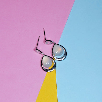 Hanging Charm Silver Earrings