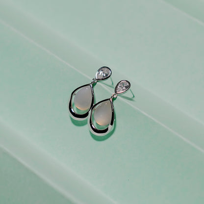 Hanging Charm Silver Earrings