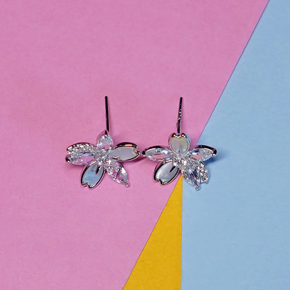 IMPORTED BOLD FLOWER SILVER EARRINGS