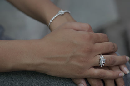 MAJESTIC RECTANGULAR SOLITAIRE SILVER RING