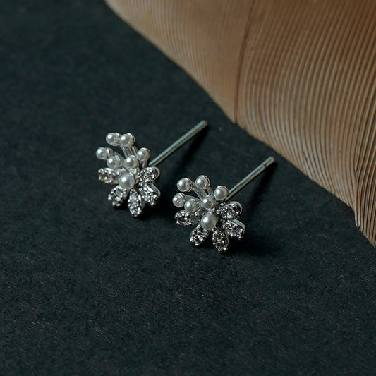 MICROPEARL FITTED SILVER EARRINGS