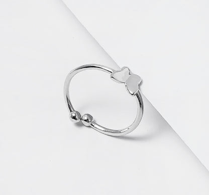 MINIMALIST BUTTERFLY SILVER RING
