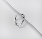 MINIMALIST V SHAPE SILVER RING