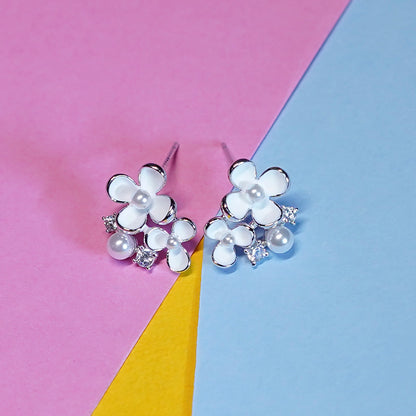 Petals of Pearl Silver Earrings