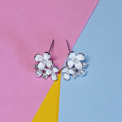 Petals of Pearl Silver Earrings
