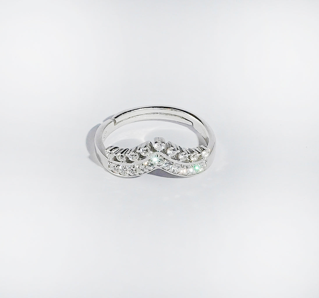 QUEEN GLORY SILVER CROWN RING