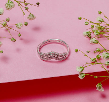 QUEEN GLORY SILVER CROWN RING