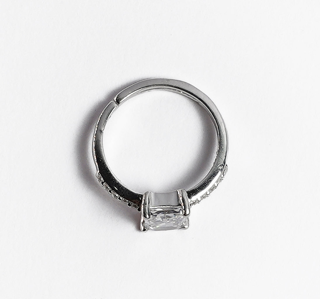 RICH RECTANGLE SILVER RING