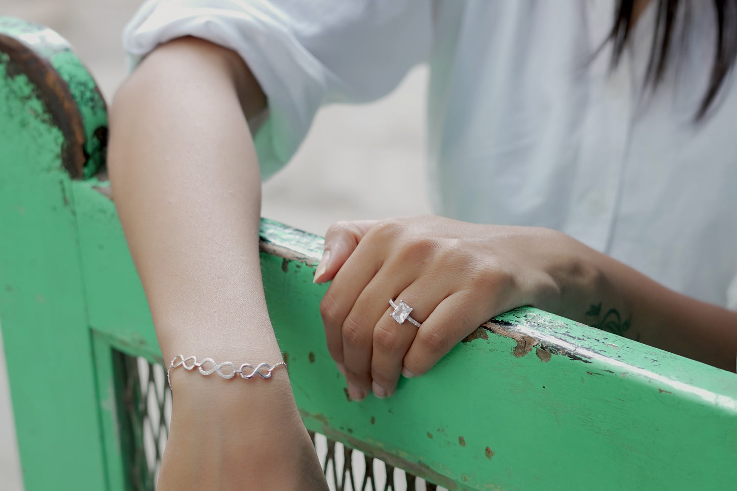 RICH RECTANGLE SILVER RING