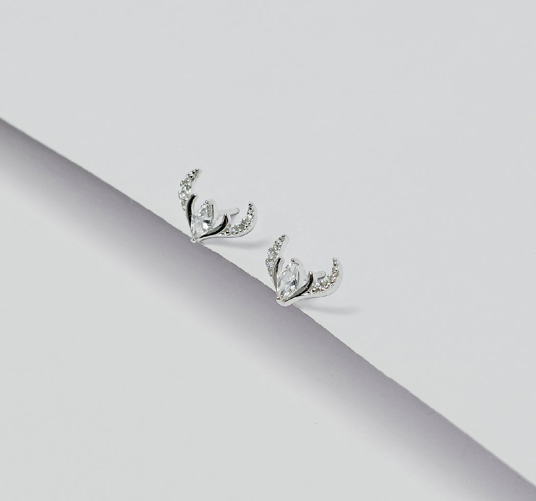 Reindeer Stud Silver Earrings