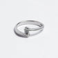 SLEEK TWO STONE SILVER RING