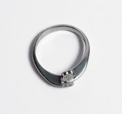 SLEEK TWO STONE SILVER RING