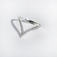 SPARKLING V SHAPE SILVER RING