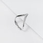SPARKLING V SHAPE SILVER RING