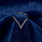 SPARKLING V SHAPE SILVER RING