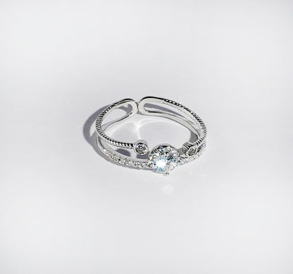 STARLIGHT SOLITAIRE SILVER RING