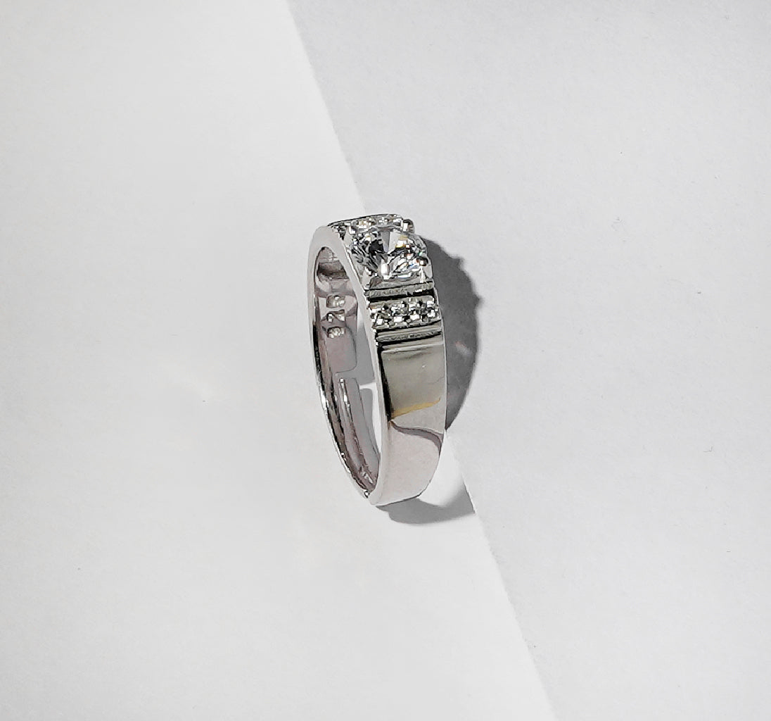 Sleek Solitaire Silver Ring