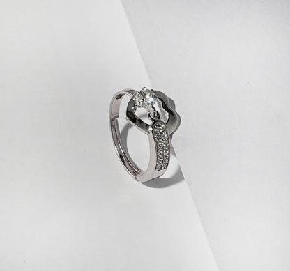 BOLD HEARTED SILVER RING