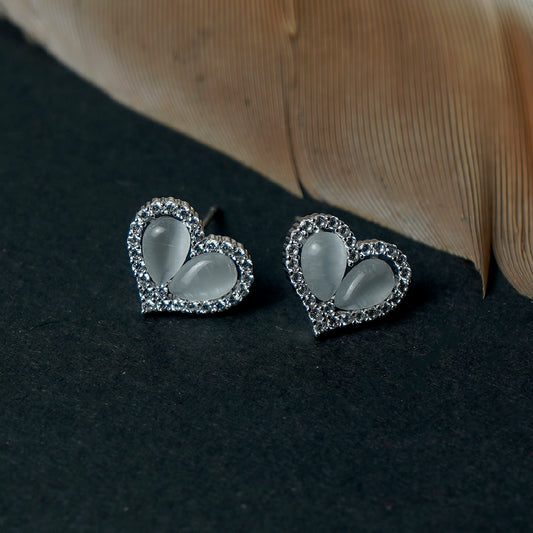 THE HEART SILVER EARRINGS