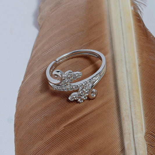 THE WAVY LEAVES SILVER RING