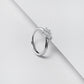 THREE SQUARE HEART SILVER RING
