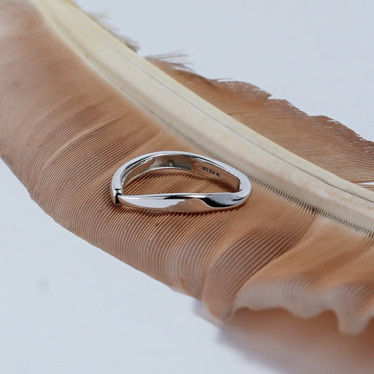 TWISTED MINIMALIST SILVER RING BAND