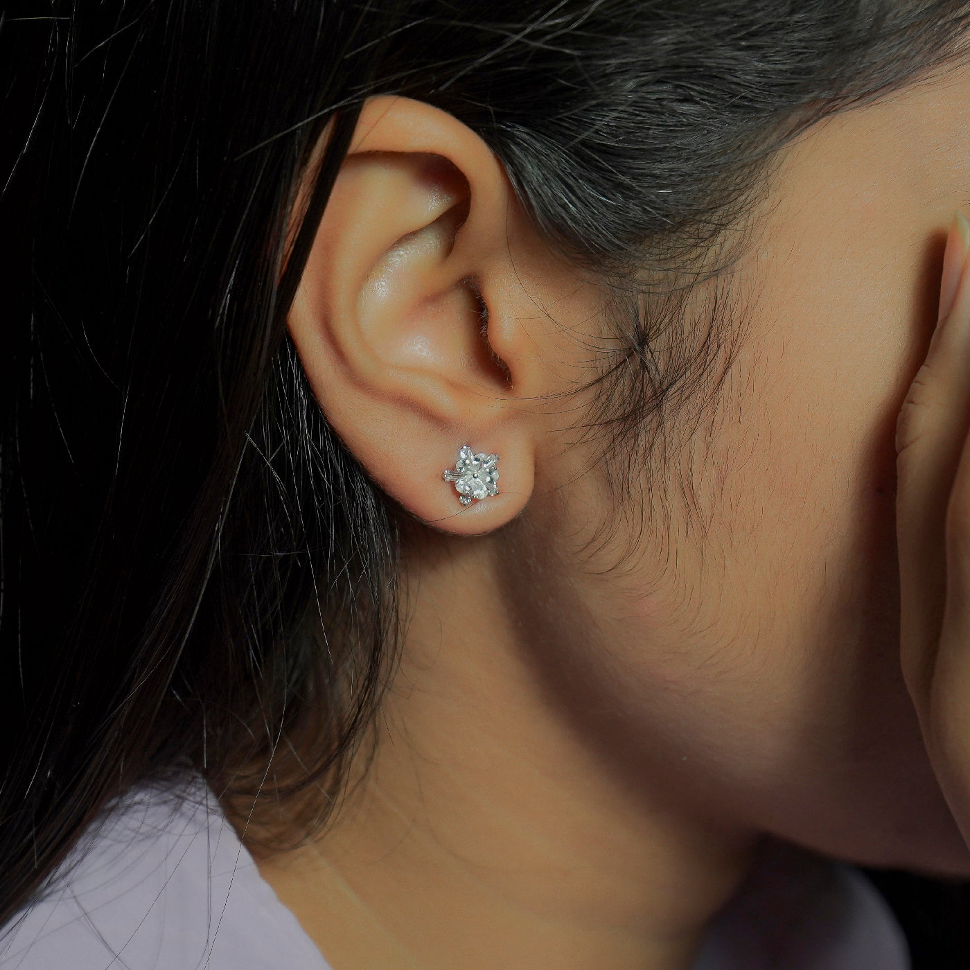 Two Star Silver Earrings